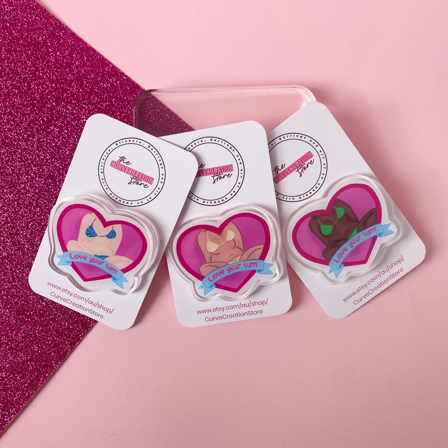 Love your Tum V2 Body Positive Acrylic pin (All skin tones)