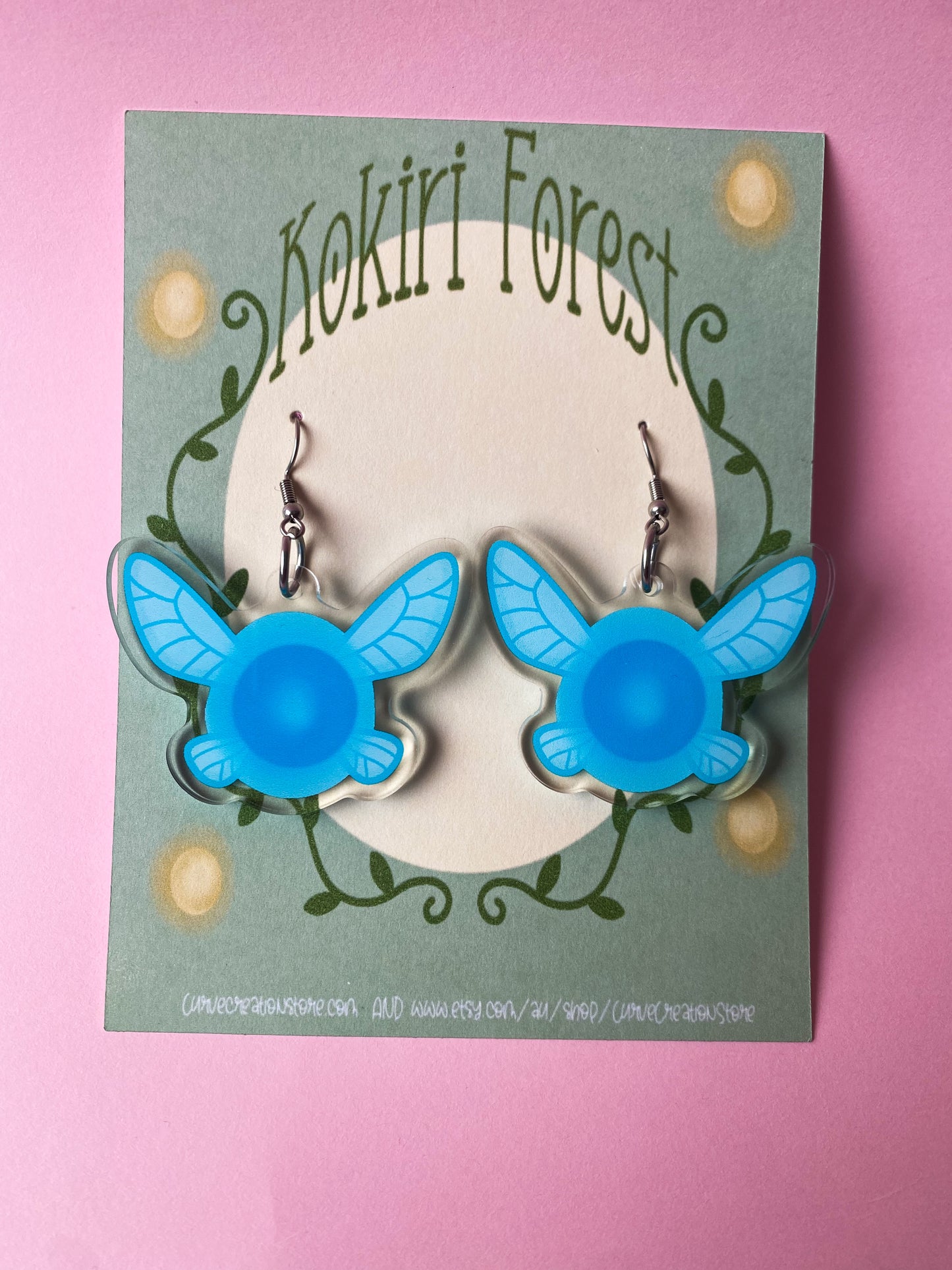 Blue Fairy Acrylic Charm Earrings | Two Sizes