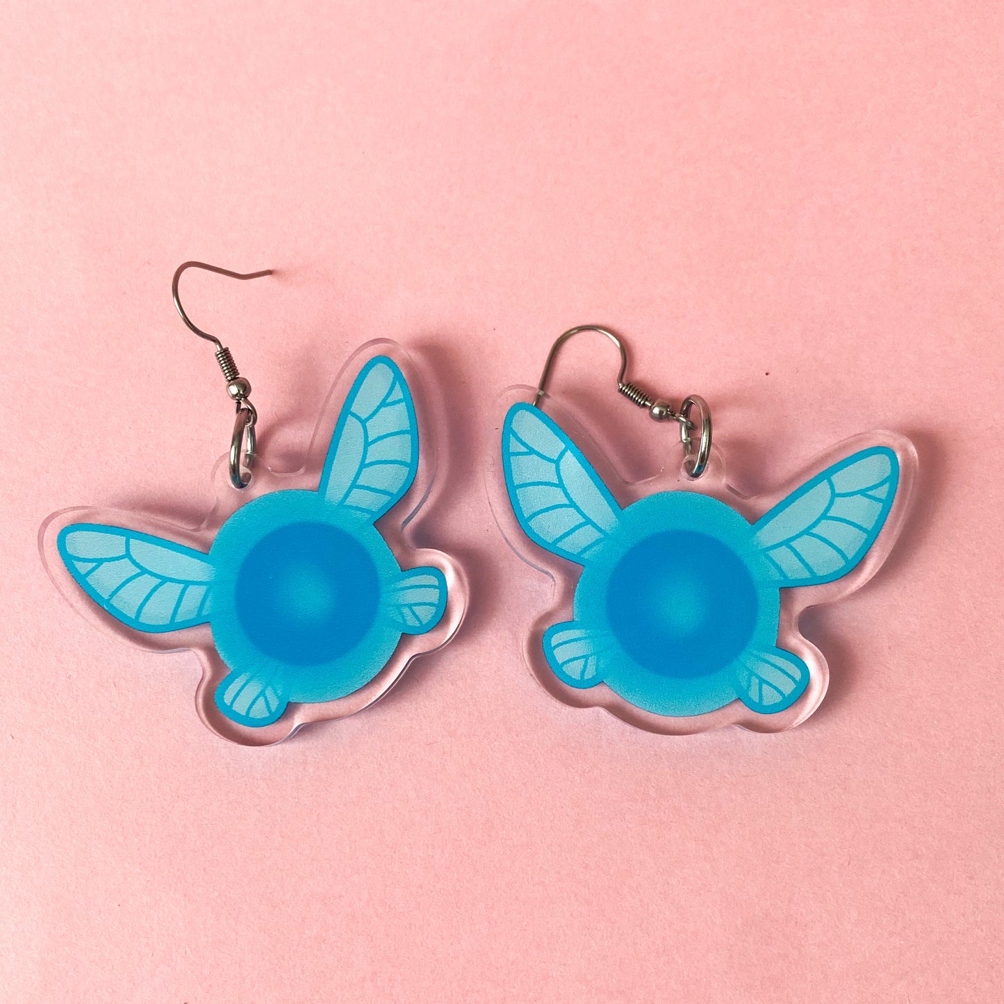 Blue Fairy Acrylic Charm Earrings | Two Sizes