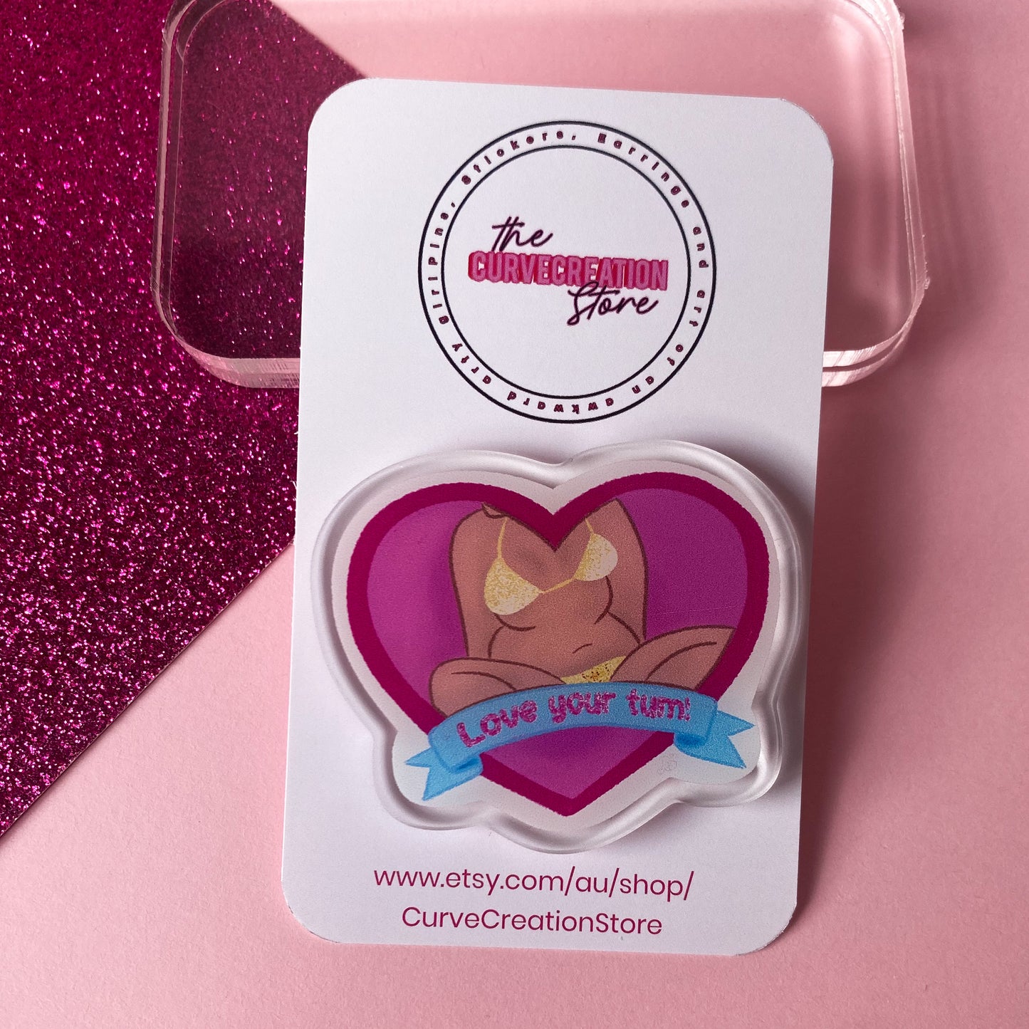 Love your Tum V2 Body Positive Acrylic pin (All skin tones)