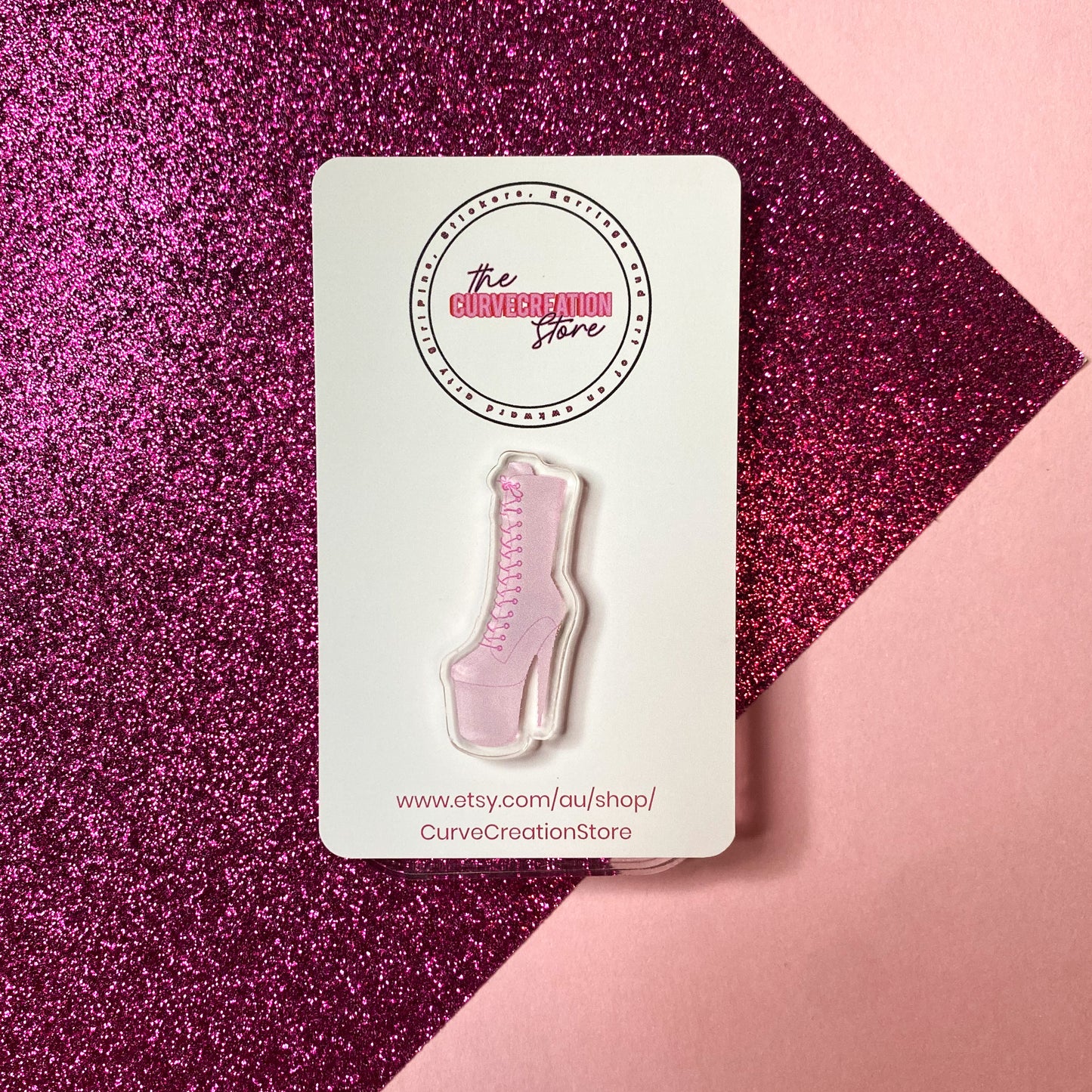 Baby Pink Pole Dancing boot pin